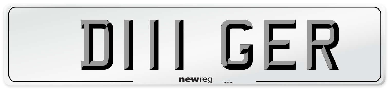 D111 GER Number Plate from New Reg